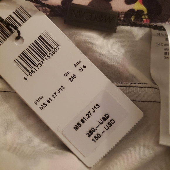 Marc Cain Crop Cheetah pants with pink and yellow N4 US 10 NWT - Picture 7 of 8